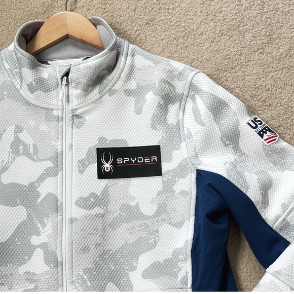 NWT Spyder USA Ski Team Jacket Fleece Encore USA Olympic Motif Red White Blue XL - Picture 10 of 16